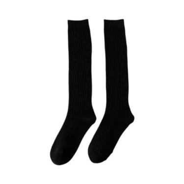 Imagem de Meias Femininas De Algodão Confortáveis E Casuais, Estilo Preppy, Cor 