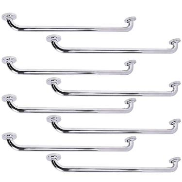 Imagem de Barra de Apoio Alca 80cm kit 8 Uni Acessibilidade Deficiente Cadeirante Idoso Box Banheiro Corrimao Corredor Seguranca