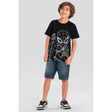 Imagem de Camiseta infantil menino do Homem-Aranha metalizado Brandili-Masculino