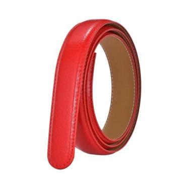 Imagem de Cinto Largo Unissex Sem Fivela 24 28 30 35 Cm Alças De Couro PU De Alt