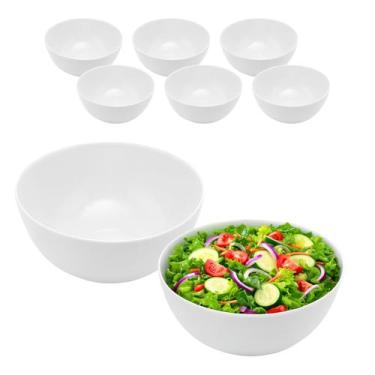 Imagem de Kit 6 Tigela Bowl De Vidro Redonda Sobremesa Branco Opaline - CLICK HO