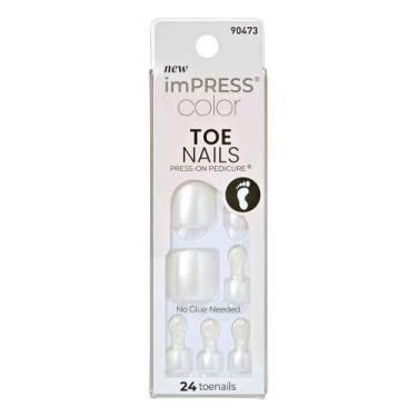 Imagem de Unhas Postiças para Pés Impress Color By Kiss NY - Lustre White, 1 Un