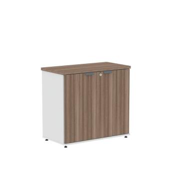 Imagem de Armário Baixo para Escritório com 2 Portas Walnut/Branco