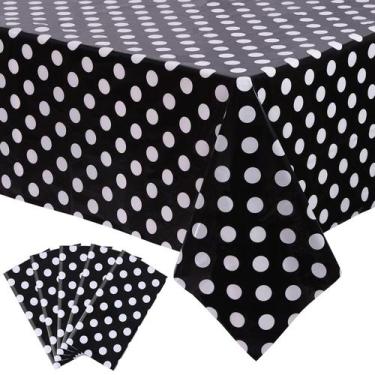Imagem de Toalha de mesa Kesfey Black Polka Dot 137x274cm Plástico x5