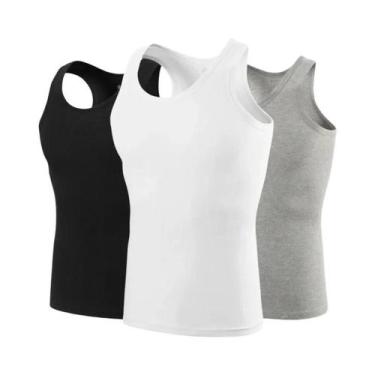 Imagem de Colete Masculino De Algodão Sem Mangas Em 3 Peças, Confortável Para La