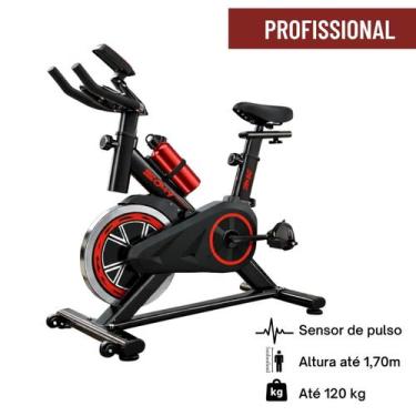 Imagem de Bicicleta Ergométrica Fitness Spinning Profissional Cor Preto E Vermel