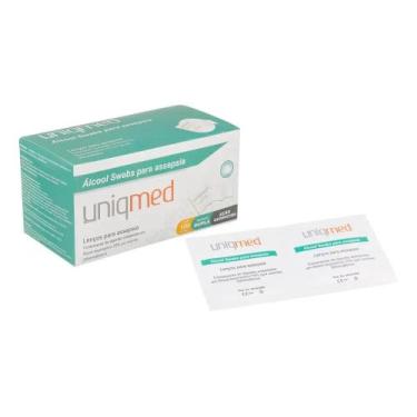 Imagem de Álcool Swab 70% Saches Lenços Umedecidos 100un - Uniqmed - Congratulat