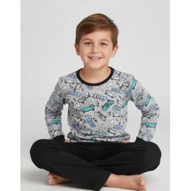 Imagem de Pijama Infantil Menino, Estampado C/ Calça Preta - Naykle, Estampado c