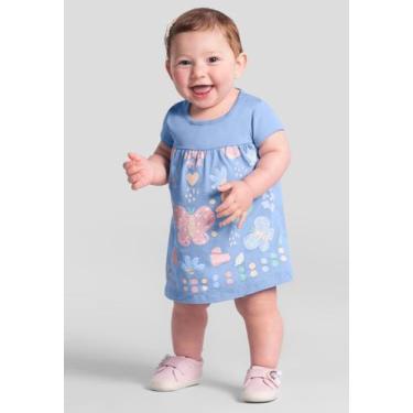 Imagem de Vestido bebê menina de borboleta Brandili Baby, Azul médio, P