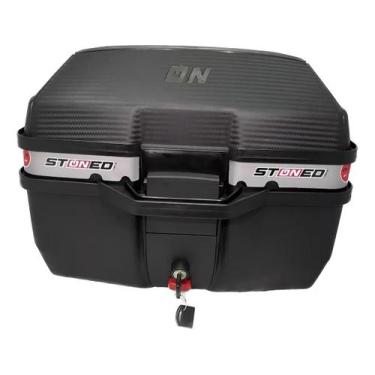 Imagem de Bau Moto Bauleto Stoned 35 Litros Com Base Universal Traseiro, Cinza