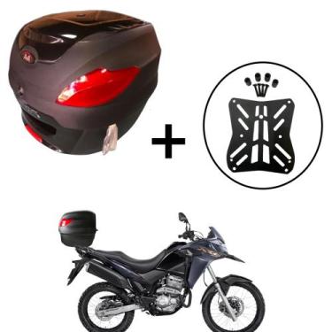 Imagem de Baú Bauleto 41 Litros Awa Pross + Bagageiro XRE 300 2010+, Preto brilh