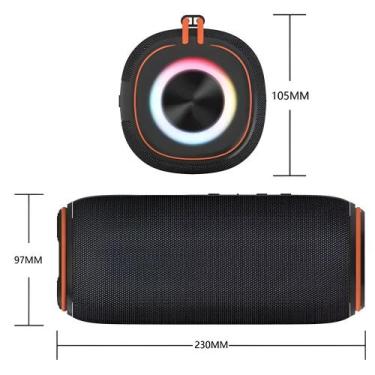 Imagem de Caixa De Som Portátil Bluetooth Sem Fio Potente Led 30 W TWS - Basike