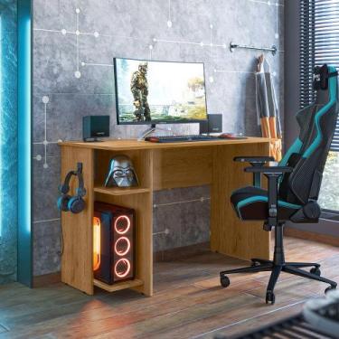 Imagem de Mesa para escritorio e gamer em mdp - QMOVI, Marrom