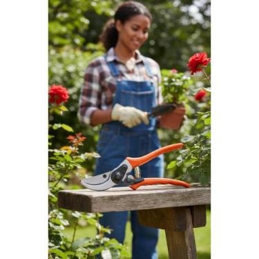 Imagem de 2x Tesoura de Poda 21cm Laranja - Corte Preciso e Confortáve - Congrat