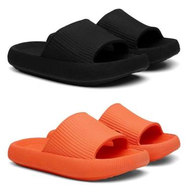 Imagem de Chinelo Feminino Masculino Slide Confortável Kit 2-Feminino