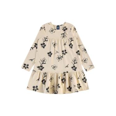 Imagem de Vestido Manga Longa Floral Bee Loop, Bege