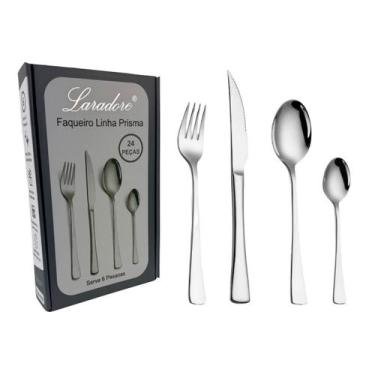 Imagem de Faqueiro Premium em Aço Inox - Laradore Prisma (24 Peças)