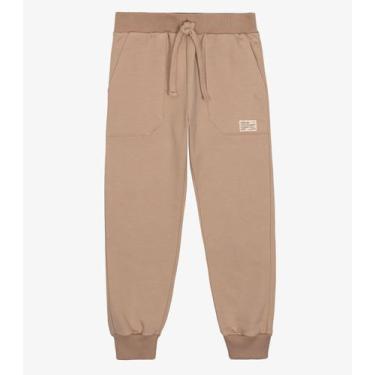 Imagem de Calça Infantil Menino Moletom Felpa Trick Nick Marrom, 10, Marrom