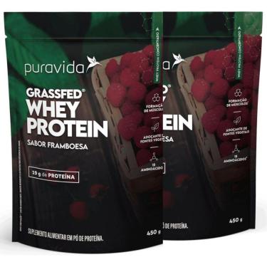 Imagem de Kit 2x Whey Protein Concentrado Framboesa 450g - PuraVida-Unissex