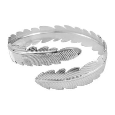 Imagem de Bracelete Folha Niquel Luxo Fantasia Grega 02 Unidades - Festas e Fant
