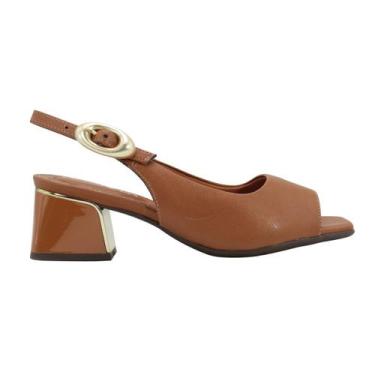 Imagem de Sandália Feminina Piccadilly 543099 Napa Ocre Marrom, M, Napa ocre, 36