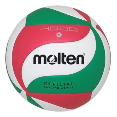 Imagem de Bola de vôlei de Quadra Oficial MOLTEN 4000, Verde Vermelho