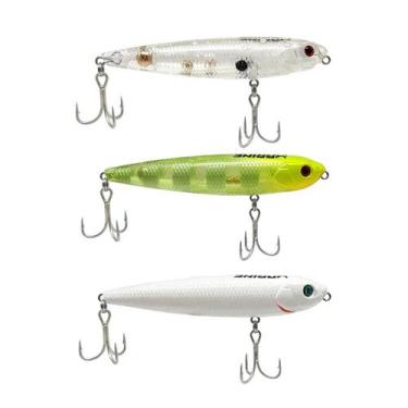 Imagem de Kit 3 Iscas Artificiais Pesca Superfície Marine Sports Top Gun 80 8cm 
