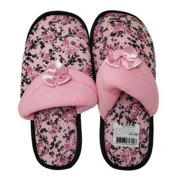 Imagem de Pantufa Textil Mafeçilli Feminino, Floral, 39/40