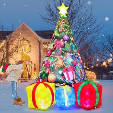 Imagem de Árvore inflável de Natal GOOSH Outdoor Decor 2,4 m com luz