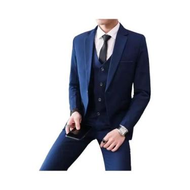 Imagem de Terno Masculino Slim-Fit Estilo Britânico Para Casamento S-8XL Blazer 