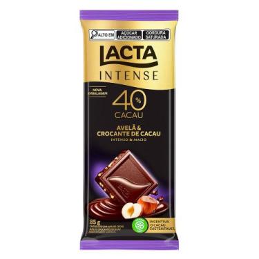 Imagem de Chocolate Lacta Intense Meio Amargo 40% Cacau Avelã e Crocante de Caca