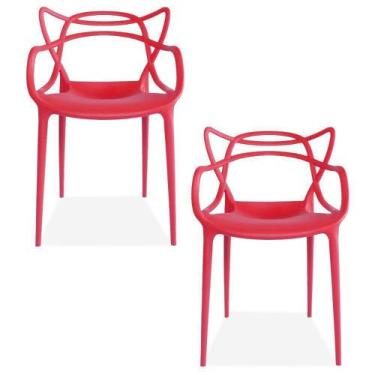 Imagem de Kit 02 Cadeiras Decorativas Para Sala De Jantar Amsterdam Vermelho - L