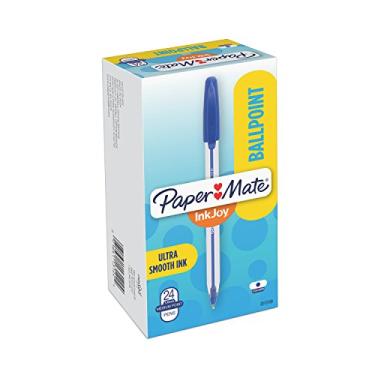 Imagem de Paper Mate Canetas esferográficas InkJoy 50ST, ponta média (1,0 mm), azul, 24 unidades