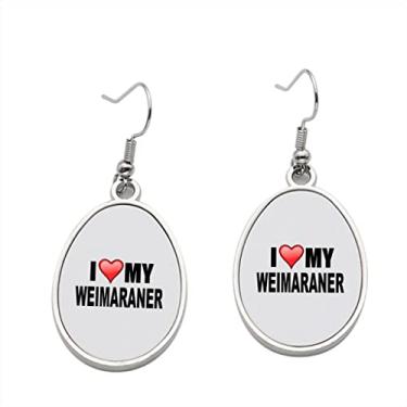 Imagem de Brinco I Love My Weimaraner - Brincos com pingente para meninas - Presente de festa de aniversário dos namorados