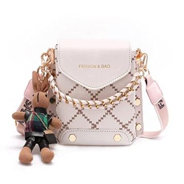 Imagem de Bolsa transversal acolchoada, bolsa de ombro com design moderno feminina vintage crossbody para telefone, bolsa de ombro pequena de mensageiro em dinheiro bolsa carteira