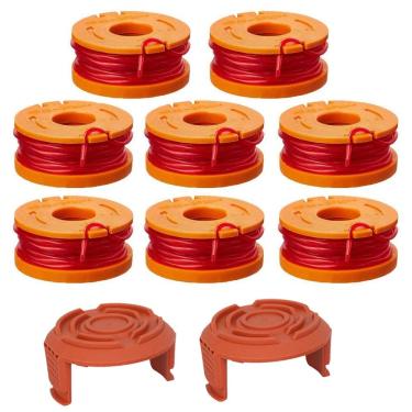 Imagem de Lucky Seven Linha de bobina de cortador para Worx, carretel Edger compatível com carretéis de cortador Worx Cordão de comedor de erva daninha, enchimentos de linha de aparador 0,18 cm para aparadores elétricos (embalagem com 10)