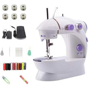 Imagem de Máquina de costura mini máquina de costura doméstica totalmente automática multifuncional pequena máquina de costura de mesa com luz (incluindo 33 presentes) atualizado