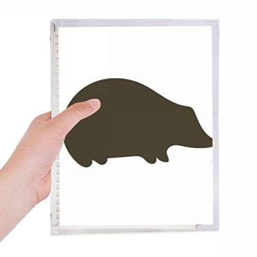 Imagem de Caderno de retrato de animal de ouriço preto diário de folhas soltas recarregáveis papelaria