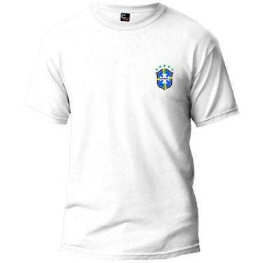 Imagem de Camiseta Brasil Escudo Adulto Camisa Manga Curta Premium 100% Algodão