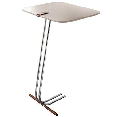 Imagem de Mesa de Apoio para Sofá Bandeja Off White Base Cromada