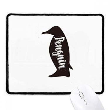 Imagem de Mousepad de borracha para jogos Penguin preto e branco com borda costurada