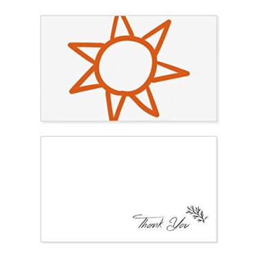 Imagem de Pintura à mão Orange Sun Weather Cartão de agradecimento aniversário aniversário saudações casamento agradecimento