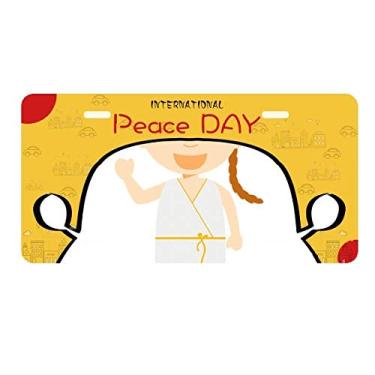 Imagem de DIYthinker Vestido branco longo da Grécia desenho animado placa etiqueta decoração de carro dia da paz