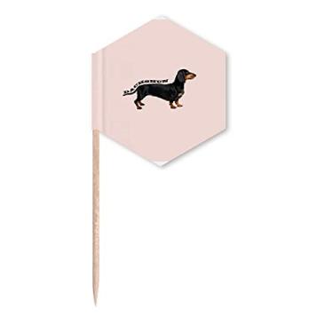 Imagem de Dachshund formato de corpo para animais de estimação, Art Deco, presente, bandeiras de palito, palitos de cupcake, festa celebração