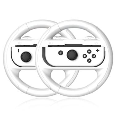 Imagem de 2 Pack Volante para Nintendo Switch, Compatível com Switch JoyCon Controller, Acessório para jogos em casa (Branco)