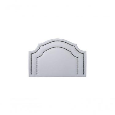 Imagem de Cabeceira Solteiro Luxo Dupla 90X60 Branco Tachas Fumê