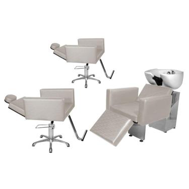 Imagem de Kit Salão Evidence 2 Cad Recl Estrela + 1 Lavatório C/Ap Branco Fact
