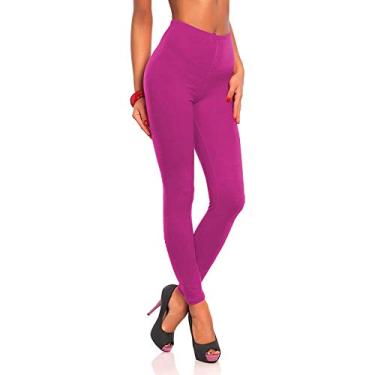 Imagem de Calça de ioga feminina cintura alta elástica joggers slim elatic treino calça legging justa pêssego quadril fitness, Rosa choque, P