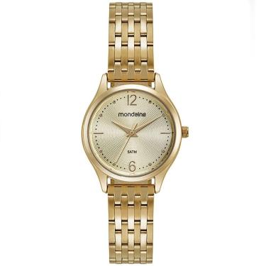 Imagem de Relógio MONDAINE feminino analógico dourado 32529LPMVDE1