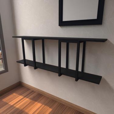 Imagem de Aparador Industrial Preto Moderno Cantinho Café Escritorio Simples Bancada Suspensa